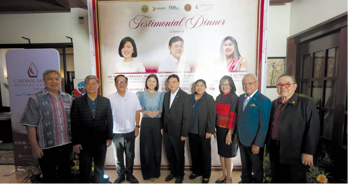 CARLO L. Vistan, UP Diliman Chancellor; Dr. Michael L. Tee, UP Manila Chancellor; Atty. Angelo A. Jimenez, UP President; Hon. Beverly Lorraine C. Ho, PhilHealth Acting President and CEO; Hon. Edwin M. Mercado, DOH Secretary; Hon. Margarita M. Gutierrez, FDA Director General; Dr. Carmencita David-Padilla, National Scientist; UP Regent Raul C. Pagdanganan; Dr. Antonio S. Sy, Chief Medical Officer of Cardinal Santos Medical Center
