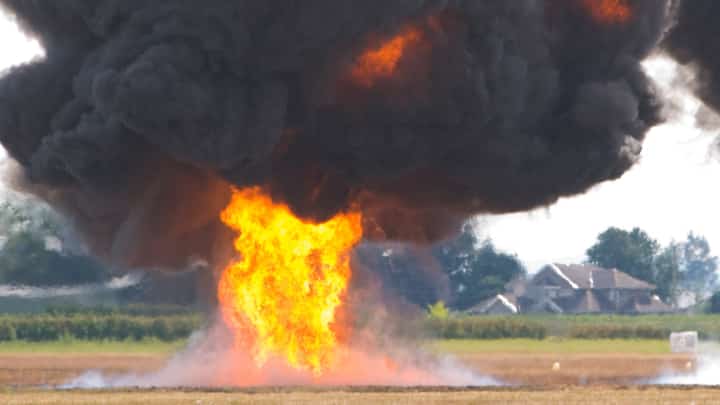 Four tankers on fire after hitting mines