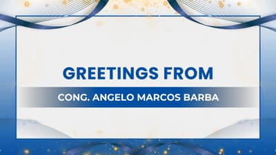 Greetings from, Cong. Angelo Marcos Barba