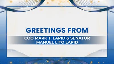 Greetings from, COO Mark T. Lapid & Senator Manuel Lito Lapid