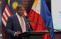 Malaysian Ambassador Dato' Abdul Malik Melvin Castelino highlights the role of golf tourism in strengthening Philippines-Malaysia ties during the Berjaya-Malaysia Friendship Open 2026 press conference in Manila on 30 October 2026.