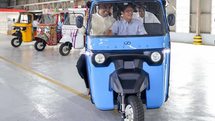 GREENER ride ahead New electric vehicle manufacturing plant in Laguna is expected to advance the country’s shift toward cleaner transportation while creating more than 3,000 jobs. President Ferdinand Marcos drives one of the vehicles at the facilitiy that will produce electric tricycles designed to offer drivers a more economical alternative to conventional units.