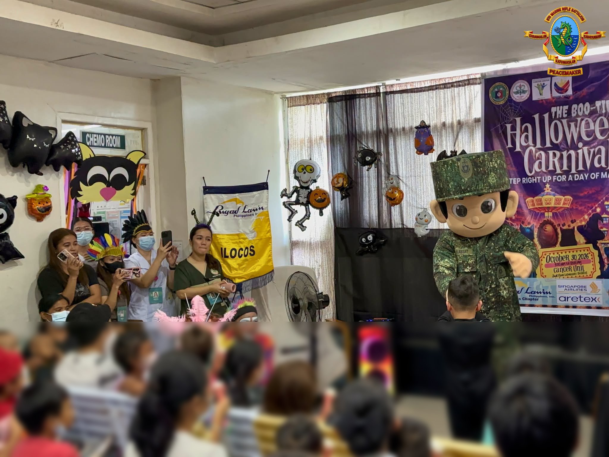 Marines bring Halloween cheer to young cancer patients