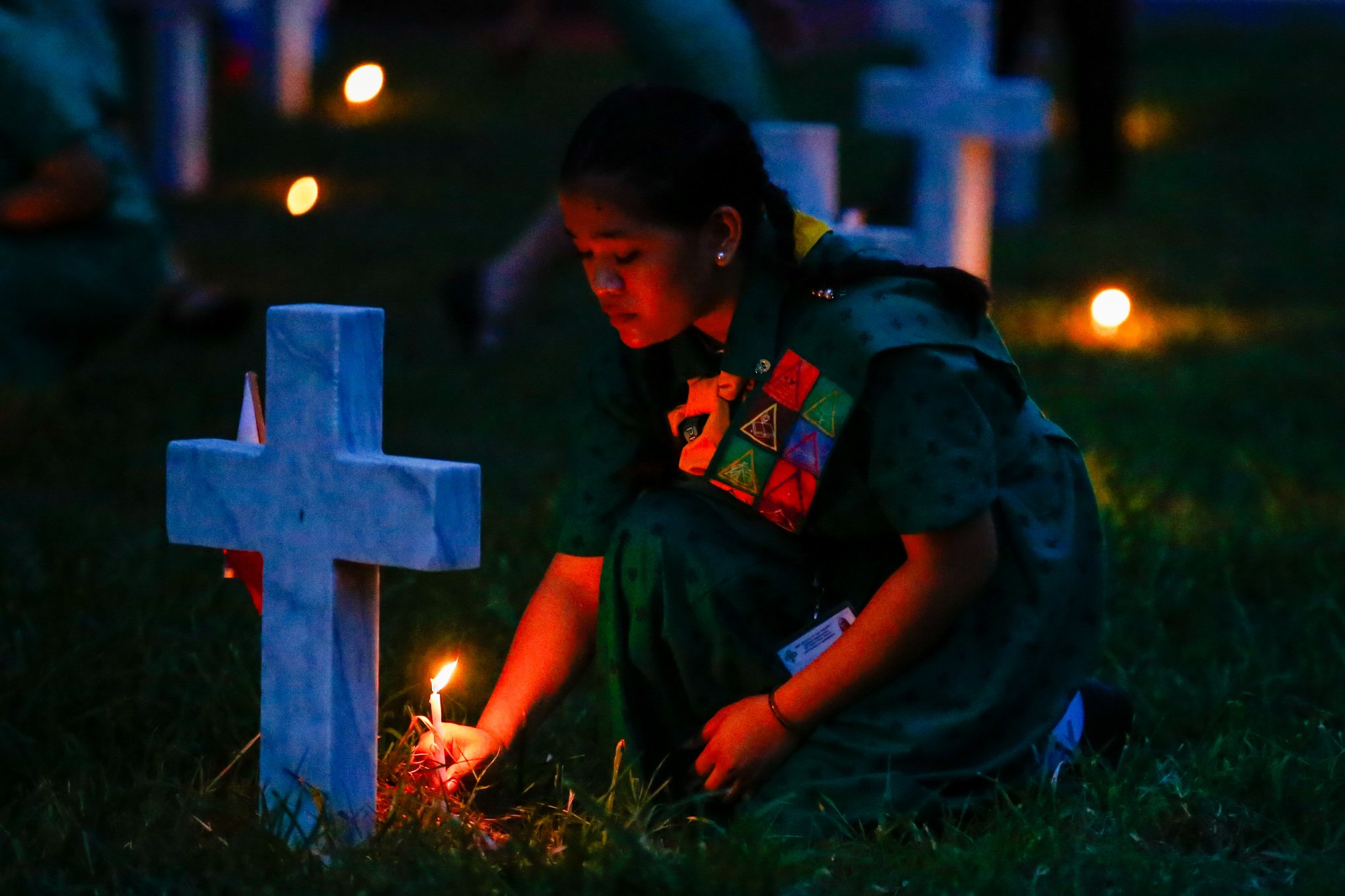Candles for the fallen soldiers
