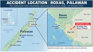 Falling truck cargo injures two motorcycle riders in Palawan