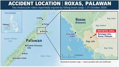 Falling truck cargo injures two motorcycle riders in Palawan