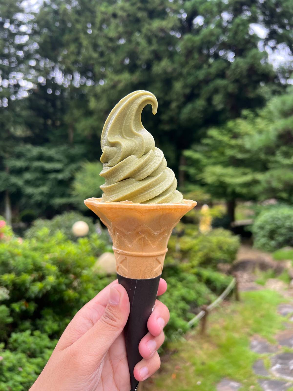 GREEN tea ice cream.