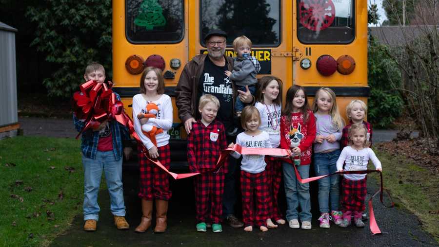 Doug Hayes with his grand children