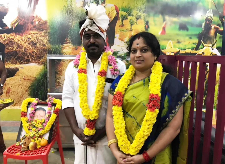 கணவருடன் ஜீவஜோதி
