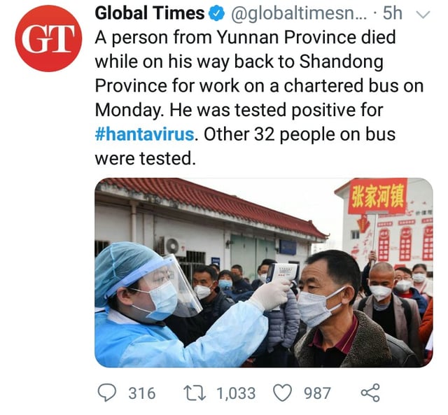 குளோபல் டைம்ஸ் ட்வீட்